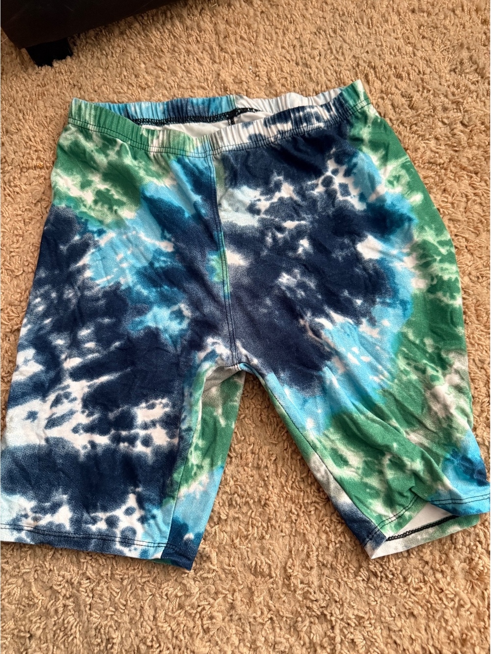 Comfortable biker shorts tie dye size large workout